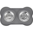 Show in main carousel: Frisco Double Stainless Steel Pet Bowl with Silicone Mat, Gray, 1.75 Cup slide 4 of 9