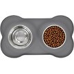 Show in main carousel: Frisco Double Stainless Steel Pet Bowl with Silicone Mat, Gray, 1.75 Cup slide 5 of 9
