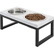Show in main carousel: Frisco Marble Print Stainless Steel Double Elevated Dog Bowl, Black Stand, 3 Cup slide 3 of 8