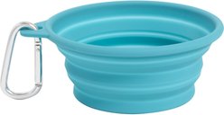 Frisco Silicone Collapsible Travel Bowl with Carabiner, 1.5 Cup, Teal