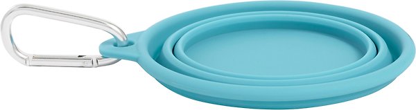 Show full view: Frisco Silicone Collapsible Travel Bowl with Carabiner, 1.5 Cup, Teal slide 4 of 7