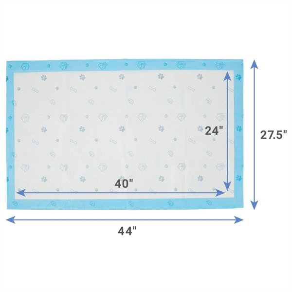 Show full view: Frisco Giant Printed Dog Training & Potty Pads, 27.5 x 44-in, Unscented, Paws & Bones, 30 count slide 3 of 10