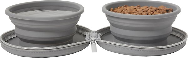 Show full view: Frisco Travel Collapsible Silicone Dog & Cat Bowl, Gray, Medium: 3 cup slide 4 of 8