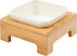 Frisco Square Melamine Dog & Cat Bowl with Bamboo Stand, 1.25 Cup