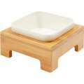 Frisco Square Melamine Dog & Cat Bowl with Bamboo Stand, 1.25 Cup