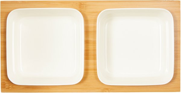 Show full view: Frisco Square Melamine Dog & Cat Bowl Set with Bamboo Stand, 2.5 Cup slide 3 of 8