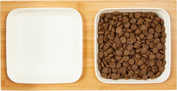 Show full view: Frisco Square Melamine Dog & Cat Bowl Set with Bamboo Stand, 2.5 Cup slide 4 of 8