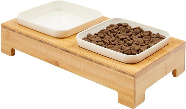 Show full view: Frisco Square Melamine Dog & Cat Bowl Set with Bamboo Stand, 2.5 Cup slide 7 of 8