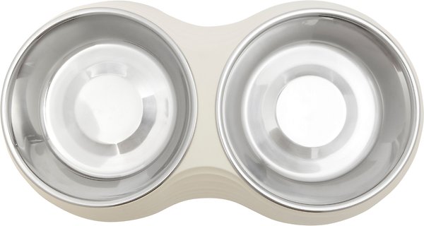 Show full view: Frisco Stainless Steel Double Dog Bowls with Melamine Stand, Medium: 3 cup slide 3 of 6