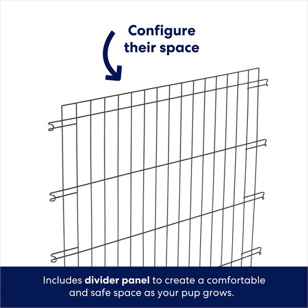 Show full view: Frisco Heavy Duty Enhanced Lock Double Door Fold & Carry Wire Dog Crate & Mat Kit, Teal, L: 42-in L x 29-in W x 30-in H slide 7 of 10