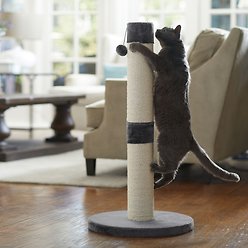Frisco 35-in Heavy Duty Sisal Cat Scratching Post with Toy, Dark Charcoal
