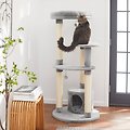 Frisco 59.5-in Heavy Duty Faux Fur Cat Tree & Condo, Gray