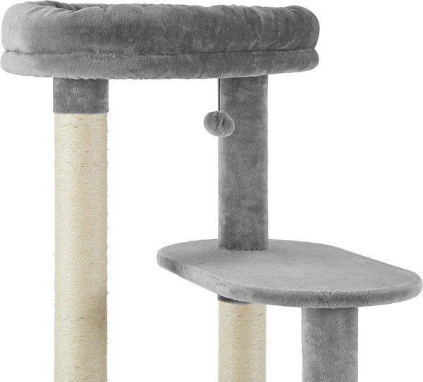 Show full view: Frisco 59.5-in Heavy Duty Faux Fur Cat Tree & Condo, Gray slide 4 of 8