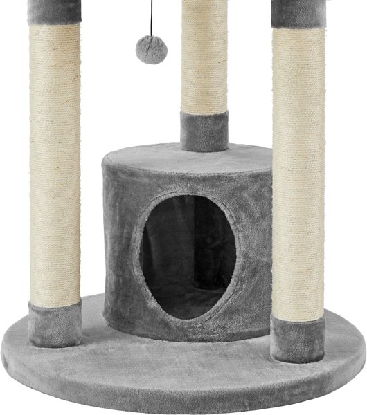 Show full view: Frisco 59.5-in Heavy Duty Faux Fur Cat Tree & Condo, Gray slide 6 of 8