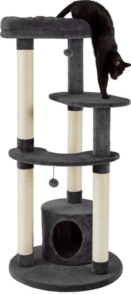 Show full view: Frisco 59.5-in Heavy Duty Faux Fur Cat Tree & Condo, Dark Charcoal slide 3 of 8