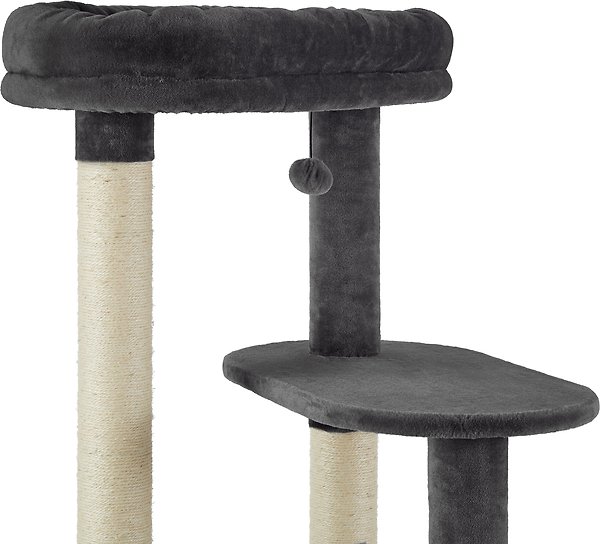 Show full view: Frisco 59.5-in Heavy Duty Faux Fur Cat Tree & Condo, Dark Charcoal slide 4 of 8