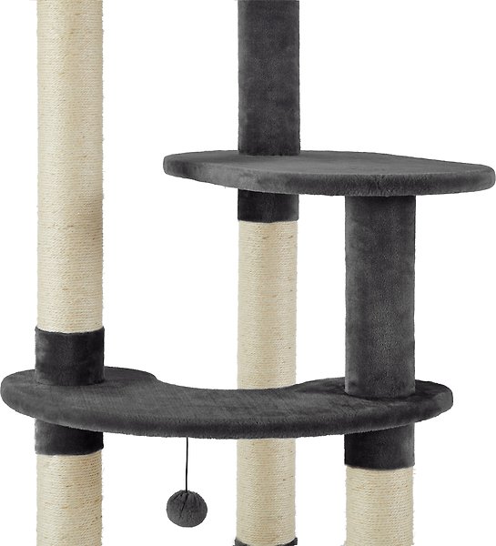 Show full view: Frisco 59.5-in Heavy Duty Faux Fur Cat Tree & Condo, Dark Charcoal slide 5 of 8
