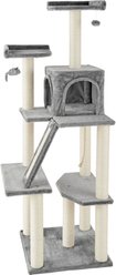 Frisco 68-in Faux Fur Cat Tree & Condo, Gray