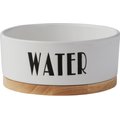 Frisco Ceramic Water Dog & Cat Bowl with Wood Base, 1.25 Cup