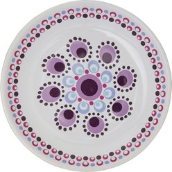Frisco Kaleidoscope Pattern Non-skid Ceramic Cat Dish, 0.5 Cup, Purple