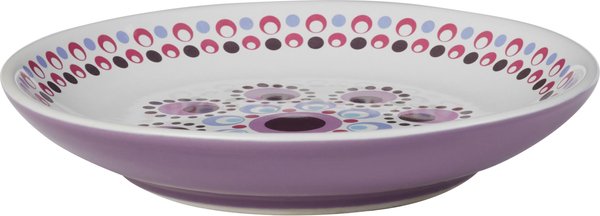 Show full view: Frisco Kaleidoscope Pattern Non-skid Ceramic Cat Dish, 0.5 Cup, Purple slide 5 of 7