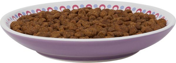 Show full view: Frisco Kaleidoscope Pattern Non-skid Ceramic Cat Dish, 0.5 Cup, Purple slide 6 of 7