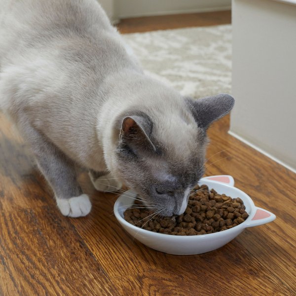 Show full view: Frisco Cat Face Non-skid Ceramic Cat Dish, White slide 3 of 7