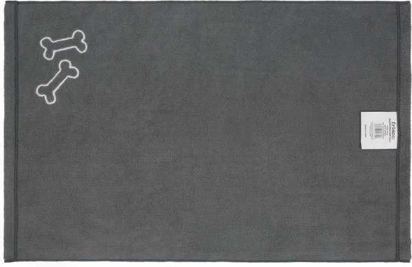 Show full view: Frisco Embroidered Bones Microfiber Dog Bath Towel, Gray, Medium slide 3 of 7