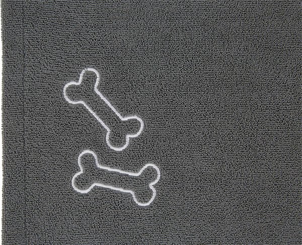 Show full view: Frisco Embroidered Bones Microfiber Dog Bath Towel, Gray, Medium slide 4 of 7