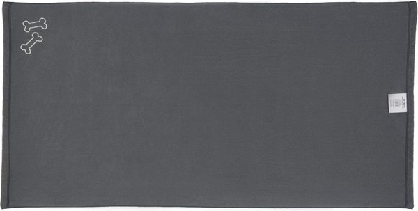 Show full view: Frisco Embroidered Bones Microfiber Dog Bath Towel, Gray, Large slide 3 of 7