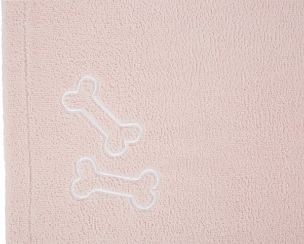 Show full view: Frisco Embroidered Bones Microfiber Dog Bath Towel, Pink, Large slide 4 of 7