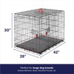 Show in main carousel: Frisco Heavy Duty Enhanced Lock Double Door Fold & Carry Wire Dog Crate & Mat Kit, Red, L: 42-in L x 29-in W x 30-in H slide 2 of 9