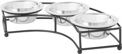 Frisco Multi Pet Feeding 3-Bowls Curved Stainless Steel Dog & Cat Bowl, 1 Cup
