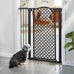 Frisco Metal Pattern Extra Tall Auto-close Dog  Gate, 41-in, Black