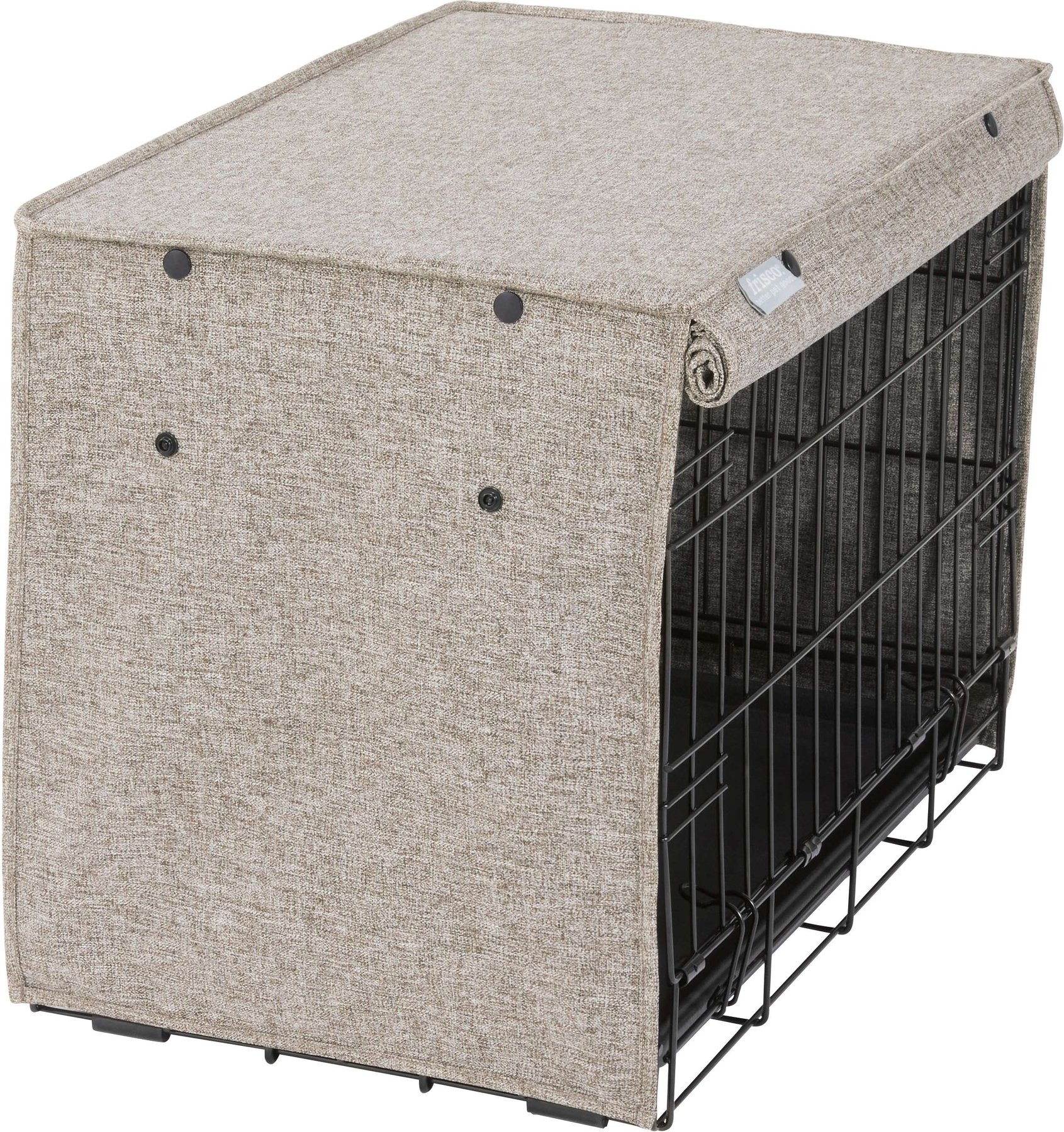 FRISCO Faux linen Dog Crate Cover Brown 22 in Chewy Canada