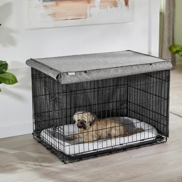 Show full view: Frisco Faux Linen Dog Crate Cover, Brown, 30-in slide 6 of 8