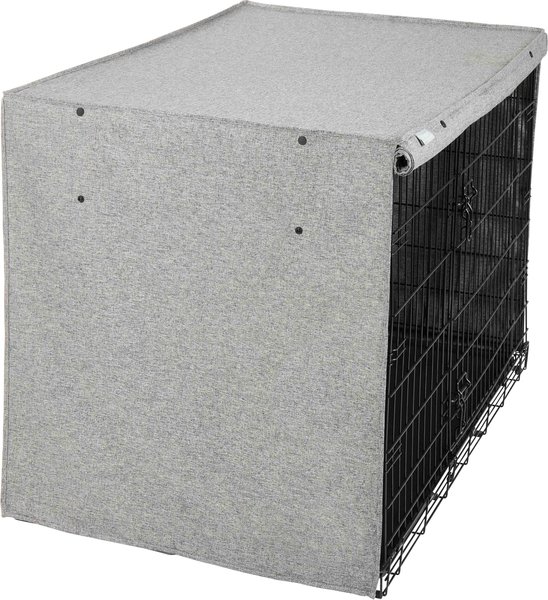 Show full view: Frisco Faux Linen Dog Crate Cover, Gray, 42-in slide 4 of 8