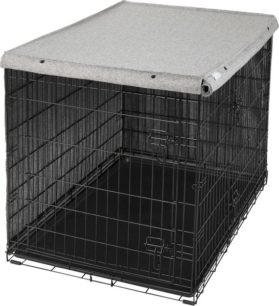 Show full view: Frisco Faux Linen Dog Crate Cover, Gray, 42-in slide 5 of 8