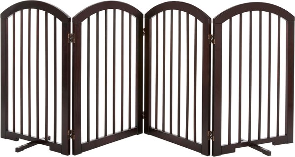 Show full view: Frisco Arch 4-Panel Solid Wood Dog Gate, 30-in, Espresso slide 3 of 7