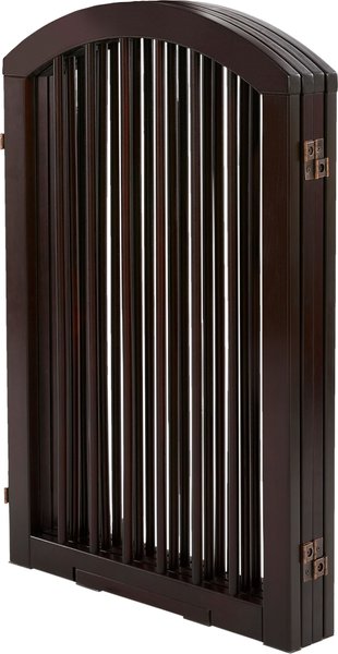 Show full view: Frisco Arch 4-Panel Solid Wood Dog Gate, 30-in, Espresso slide 4 of 7