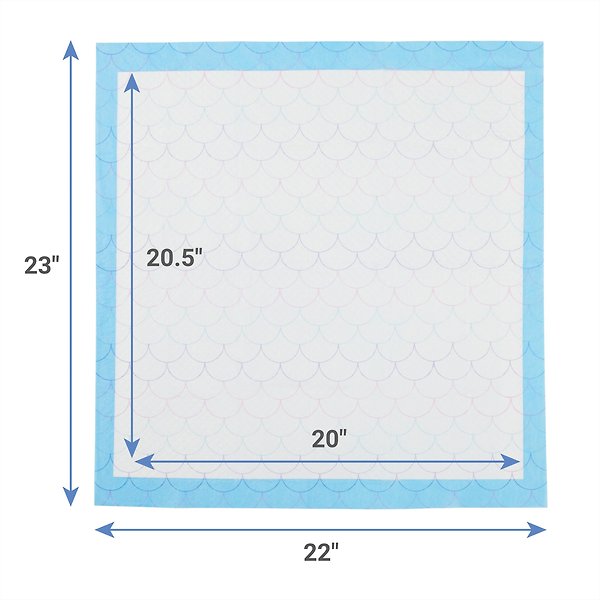 Show full view: Frisco Printed Dog Training & Potty Pads, 22 x 23-in, Unscented, 150 count, Mermaid Print slide 3 of 10