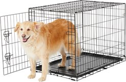 Frisco Fold & Carry Single Door Collapsible Wire Dog Crate, Medium/Large