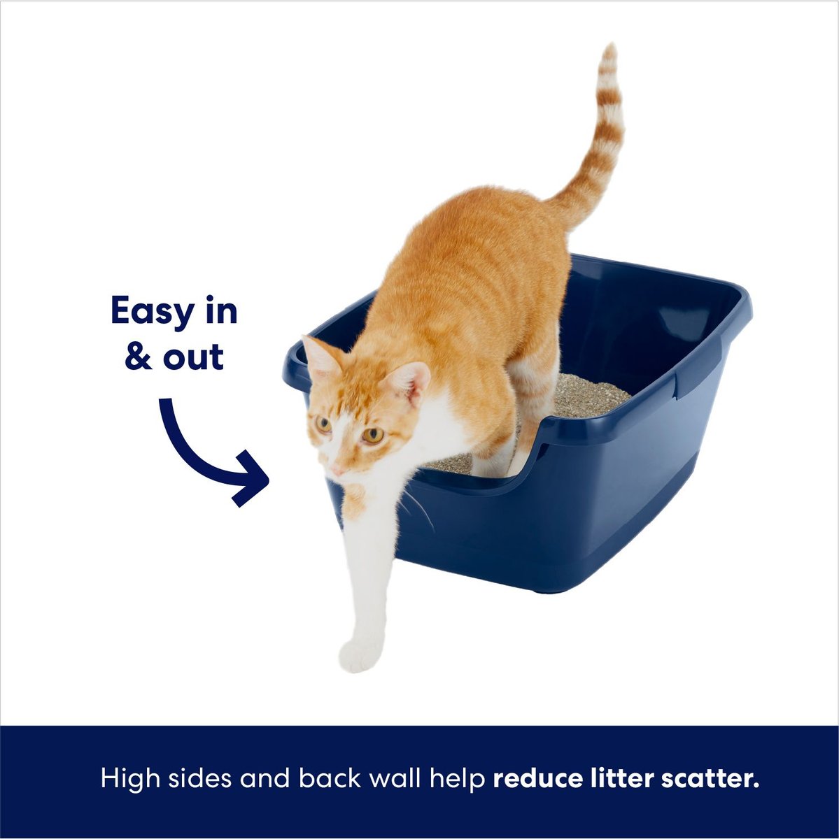 FRISCO High Sided Cat Litter Box, Extra Large, Navy, 24-in 
