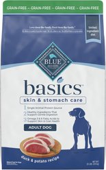 Blue Buffalo Basics Limited Ingredient Diet Adult Grain-Free Duck Dry Dog Food, 9.9-kg bag