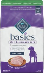 Blue Buffalo Basics Limited Ingredient Diet Adult Grain-Free Turkey & Potato Dry Dog Food, 10.8-kg bag