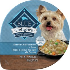 Blue Buffalo Delights Natural Rotisserie Chicken Flavor in Gravy Wet Dog Food, 99-g cup, case of 12