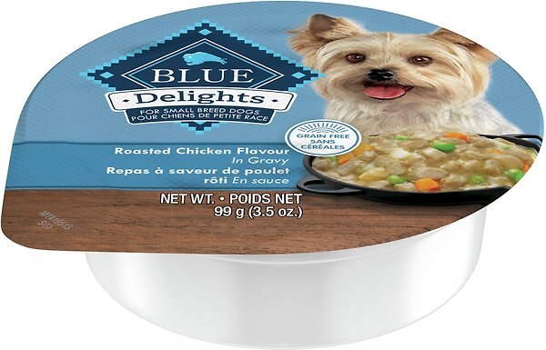 Show full view: Blue Buffalo Delights Natural Rotisserie Chicken Flavor in Gravy Wet Dog Food, 99-g cup, case of 12 slide 3 of 8