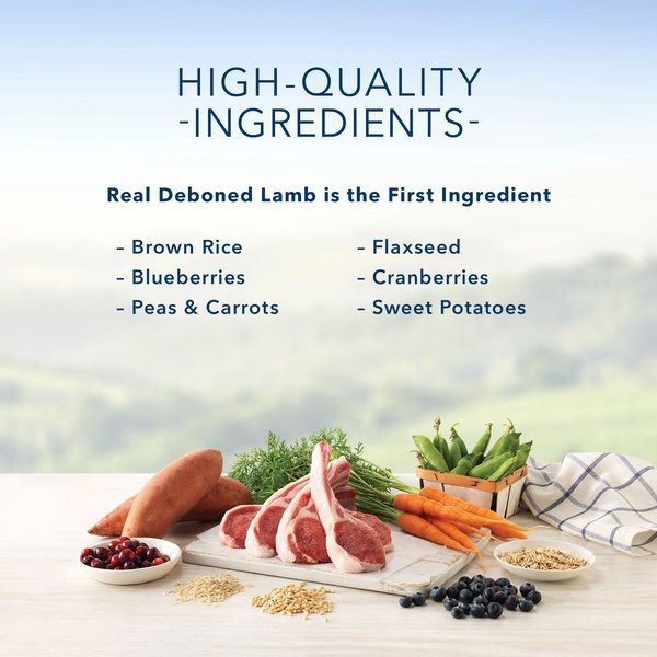 Show full view: Blue Buffalo Homestyle Recipe Adult Lamb Dinner with Garden Vegetables Wet Dog Food, 354-g can, case of 12 slide 3 of 8