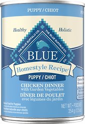Blue Buffalo Homestyle Recipe Puppy Chicken Dinner with Garden Vegetables Wet Dog Food, 354-g can, case of 12