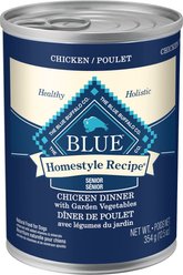 Blue Buffalo Homestyle Recipe Senior Chicken Wet Dog Food, 354-g can, case of 12